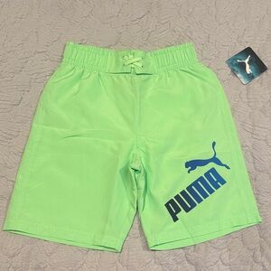 Puma Green Swim Shorts with Blue Logo szS NWT